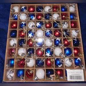 Patriotic Red, White, And Blue Ornament Set
